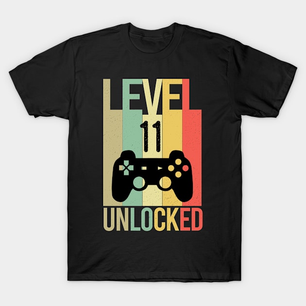 Level 11 Unlocked Video Gamer Birthday T-Shirt by creativeKh